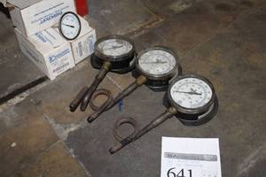 lot 641 image: Trerice 160PSI Pressure Gauges (x3), Ashcroft 250F 3 Industrial Bi-Metal Thermometers (x4)