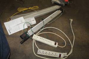 lot 675 image: Compact Lights (x2), Power Strips (x2)