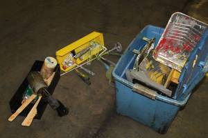 lot 693 image: Lot of  Painting Supplies - Rollers, Paint Trays, Drop Cloths, Stir Sticks