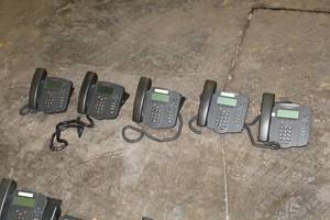 lot 1113 image: Lot of (5) Polycom SoundPoint IP Digital Telephone