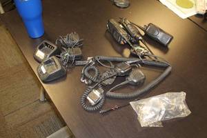 lot 1153 image: Lot of  Radio Parts - Handsets, Microphones, Chargers
