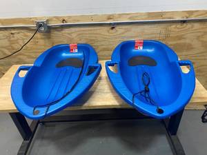 PARICON Lot of 2- Flexible Flyer 39 Spitfire Kids Snow Sleds with Tow Rope