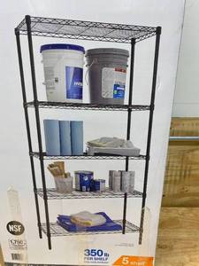 HDX Black 5-Tier Steel Wire Shelving Unit (36 in. W x 72 in. H x 16 in. D)
