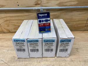 TAPCON 4 Cases of- 316-in x 1-14-in Head Blue Concrete Anchors (6 Packs of 25 Anchors Per Case)