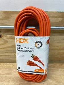 HDX 50 ft. 163 Light-Duty IndoorOutdoor Extension Cord, Orange