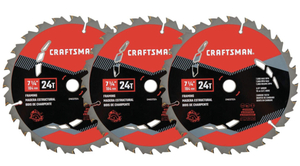 CRAFTSMAN 3-Pack 7-14-in 24-Tooth Carbide Circular Saw Blade