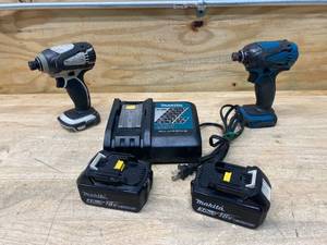 MAKITA Lot of 2-  18v Cordless Impact Drivers, 2- Batteries and a Charger