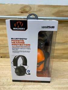WALKERS Bluetooth Passive Hearing Protection with Adjustable Boom Mic (Orange)