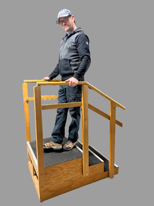lot 12 image: MSRP $1800 Bird & Cronin Straight Staircase With Platform Physical Therapy Rehab Equipment 3 Step Up To Platform - Excellent Condition In Two Pieces For Easy Transport