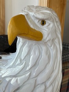 lot 3 image: Amazing Five Foot Wood Carved Eagle
