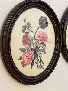 lot 43 image: Two Oval Framed Floral Prints