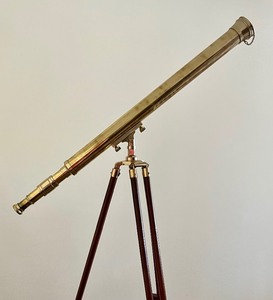 lot 80 image: Wooden and Brass Telescope