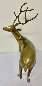lot 91 image: Large Vintage Brass Deer  Figurine