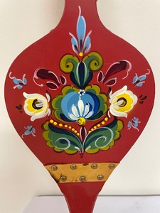 lot 105 image: Hand Painted Norwegian Rosemaling Fireplace Bellow