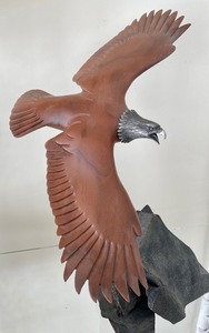 lot 178 image: Big Sky Carvers Wood and Resin Numbered Eagle Sculpture by K.W. White