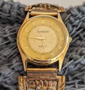 lot 229 image: Navajo R. Francisco Sterling and 12K Gold Filled Watchband