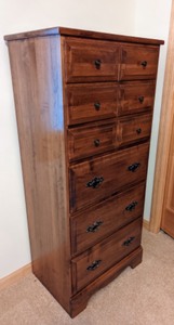 lot 141 image: Tall Wood Dresser