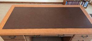 lot 349 image: Vintage Leather Topped Office Desk