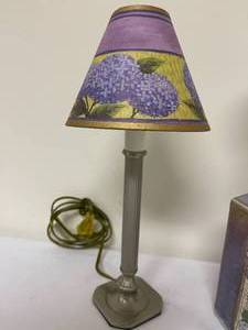 lot 429 image: Two Floral Themed Metal and Ceramic Table Lamps