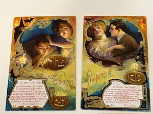 lot 383 image: Four Vintage Halloween Postcards