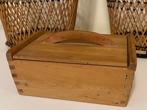 lot 374 image: Two Unique Vintage Baskets and Small Wooden Box