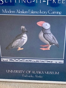 lot 378 image: Setting it Free - Modern Alaskan Eskimo Ivory Carving Poster University of Alaska Museum
