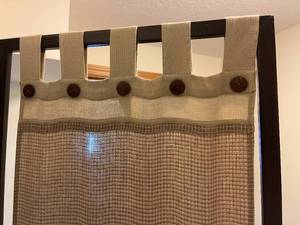 lot 499 image: 3 Section Metal  Fabric Room Divider