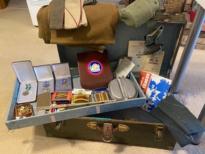 lot 502 image: Military Footlocker, Medals, Patches, Canteen and More