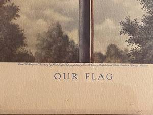 lot 553 image: Vintage Our Flag Framed Art From 1942