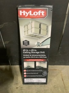 HyLoft White Adjustable Metal Overhead Garage Storage Rack (45 in W x 45 in D). See Pictures