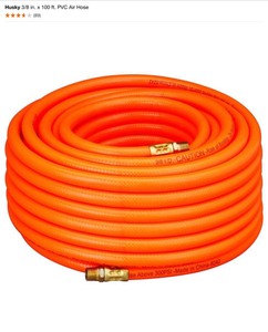 Husky 38 in. x 100 ft., 38 in. x 50 ft. & 14 in. x 25 ft. Air Hoses. See Pictures