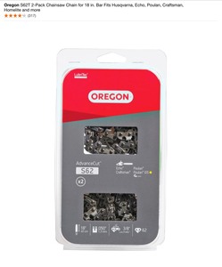 Oregon S62T 2-Packs & S52 Chainsaw Chains. See Pictures