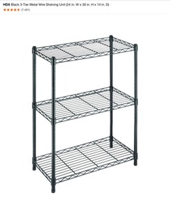 HDX Black 3-Tier & Chrome 4-Tier Metal Wire Shelving Units. See Pictures