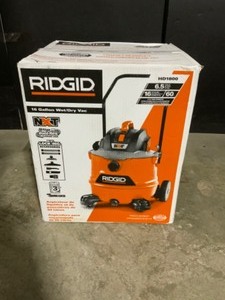 RIDGID 16 Gallon 6.5-Peak HP NXT WetDry Shop Vacuum with Cart, Fine Dust Filter, Hose and Accessories. See Pictures