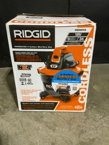 RIDGID 9 Gal. 18-Volt Cordless WetDry Shop Vacuum (TOOL ONLY) with Filter, Hose and Accessories. See Pictures