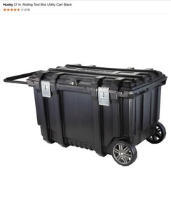 Husky 37 in. Rolling Tool Box Utility Cart Black & Husky 26 in. Connect Rolling Tool Box Black. See Pictures
