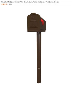 Assorted Sizes & Colors of Gibraltar Mailboxes. See Pictures