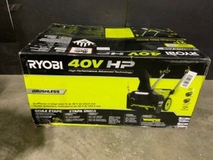 RYOBI 40V HP Brushless 21 in. Whisper Series Single-Stage Cordless Electric Snow Blower with (2) 7.5 Ah Batteries and Charger. See Pictures