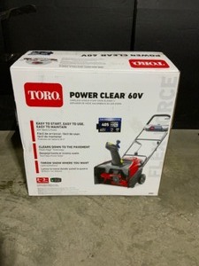 Toro Power Clear 21 in. 60-Volt Lithium-Ion Brushless Cordless Electric Snow Blower with 7.5 Ah BatteryCharger Included. See Pictures