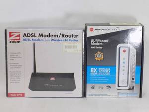 lot 32 image: Zoom ADSL ModemRouter & Motorola Surfboard Modem