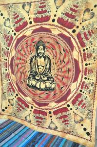 lot 71 image: Buddha Meditation & Lotus Tapestry