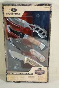 Mossy Oak 4 Piece Fixed Blade Knife Set