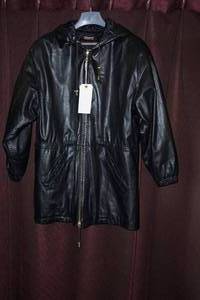 Wilsons Thinsulate Hooded Black Leather Jacket - Medium