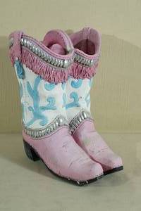Decorative Cowboy Boots with Rocks