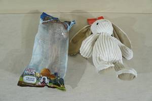Dog Bone and Bunny Toy