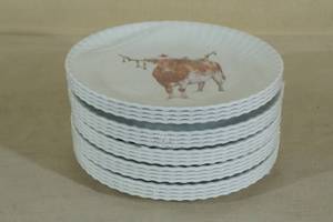 20 Christmas Cow Reusable Melamine Plates