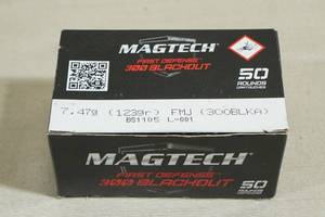 50 Magtech First Defense .300 Blackout 123 Gr FMJ Ammo