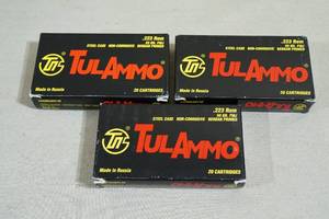 60 Tul Ammo .223 Rem 55 Gr FMJ Steel Case Ammo