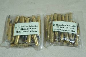 40 Reloaded .223 Rem 55 Gr Moly Coated V-Max Ammo