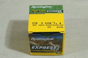 25 Remington Express XLR .410 Ga 3 6 Shot Shotshells